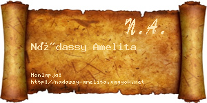Nádassy Amelita névjegykártya